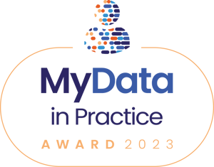 MyData RGB Award 2023 in Practice Stacked Primary Lozenge